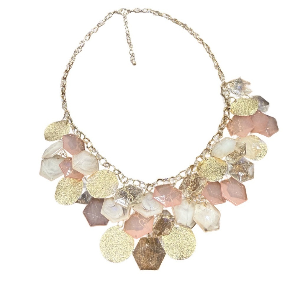 Y2K Chunky Statement Necklace 
Gold and Pink Medallions